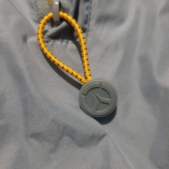 Jinx OVERWATCH Jacket Large Hooded Long Sleeve pullover Gray raised rubber logo - Picture 4 of 9